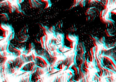 Abstract Fiery Glitch Effect