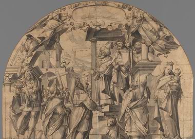 Religious Procession with Christ and Mary