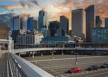 Downtown Glow from the Departure Deck Cinematic Seattle