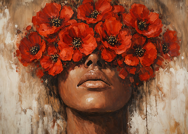 Woman with Red Poppies