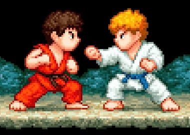 Pixel Art Karate Fighters