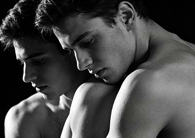 Black and White Portrait of Two Men