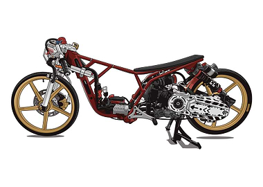 Custom Drag Racing Motorcycle Illustration
