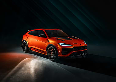 Orange Lamborghini Urus SUV