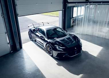Black Sports Car in Garage