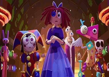 Creepy Doll Characters in a Dark Room