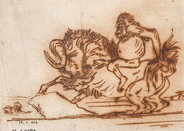 Mythical Creature Riding a Boar