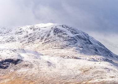 Snowy mountains Scottish Highlands