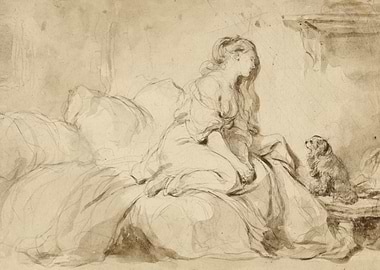 Woman and Dog Sketch