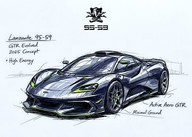 Lanzante GTR Evolved 2025 Concept Car Sketch
