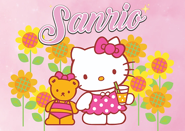 Sanrio Hello Kitty and Bear with Sunflowers