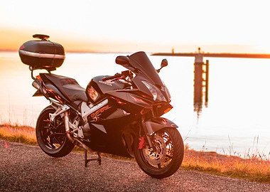 Honda VFR800 at Sunset