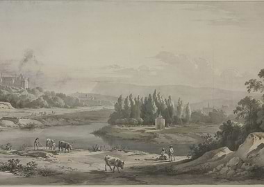 Pastoral Landscape with Cattle and Castle