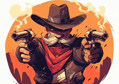 Cowboy with two guns