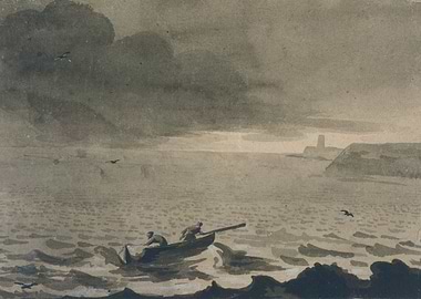 Seascape with Boat and Lighthouse