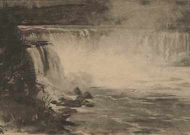 Niagara Falls in Charcoal