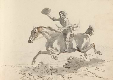 Jockey on Horseback Tipping Hat