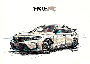 Honda Civic Type R Sketch
