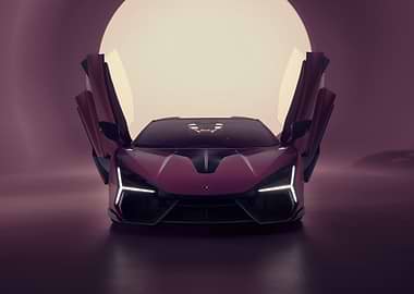 Lamborghini with Scissor Doors Open