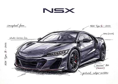 Acura NSX Type S 2022 Concept Sketch