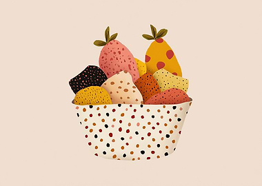 Whimsical Bowl of Colorful Snacks