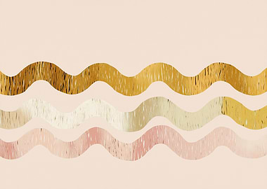 Abstract Wavy Lines with Metallic Texture