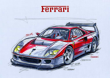 Ferrari F40 LM Sketch