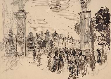 Sketch of a Parisian Street Scene