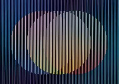 Abstract Geometric Circles with Vertical Lines, carlos cruz diez art