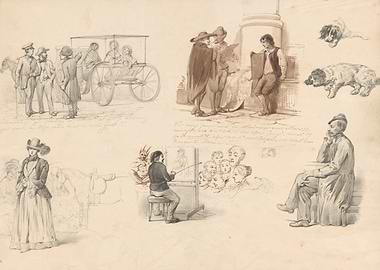 Collection of Sketches: People, Animals, and Art