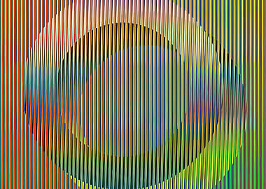 Op Art Circle with Vertical Stripes, carlos cruz diez art