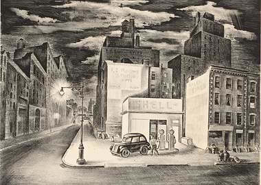 Nighttime City Gas Station Scene