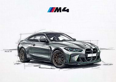 BMW M4 CS '25 Concept Car Sketch