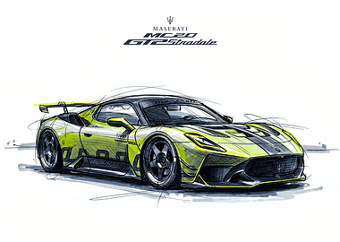 Maserati MC20 GT2 Stradale Sketch