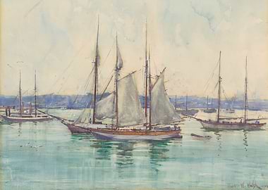 Sailboats in a Harbor