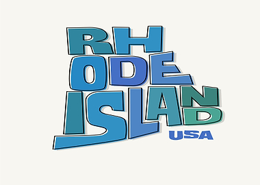 Rhode Island USA Text Art