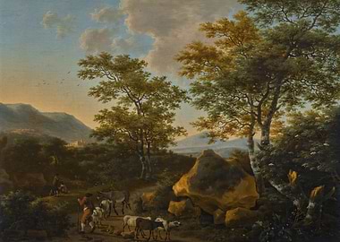 Pastoral Landscape with Shepherd and Flock