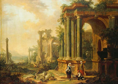 Ruined Ancient Architecture with Figures