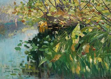 Autumn Lakeside Painting