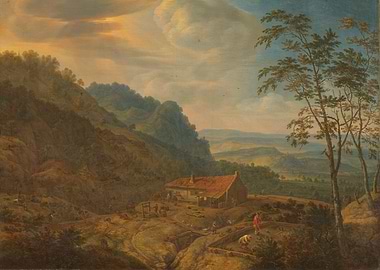 Pastoral Landscape with Farmhouse and Figures