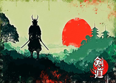 Samurai Warrior at Sunrise