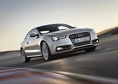 Silver Audi S5 Coupe on Track