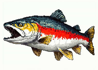 Pixel Art Rainbow Trout