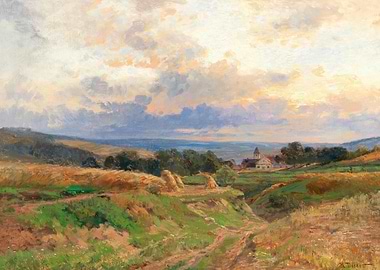 Rural Landscape at Sunset