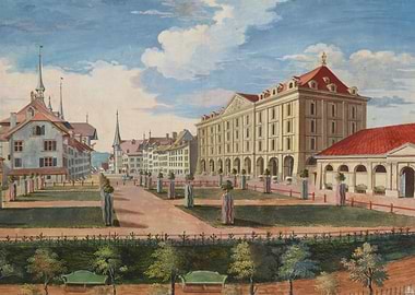 European City Square Painting