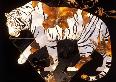 Tiger with Kintsugi Design