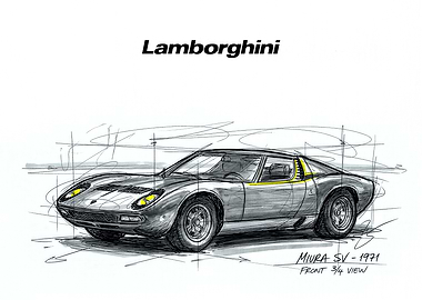 Lamborghini Miura SV 1971 Sketch