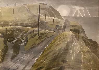 Coastal Military Landscape Painting