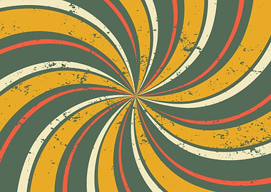 Retro Swirl Pattern with Grunge Texture