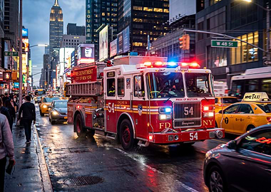 New York City Fire Truck in Times Square